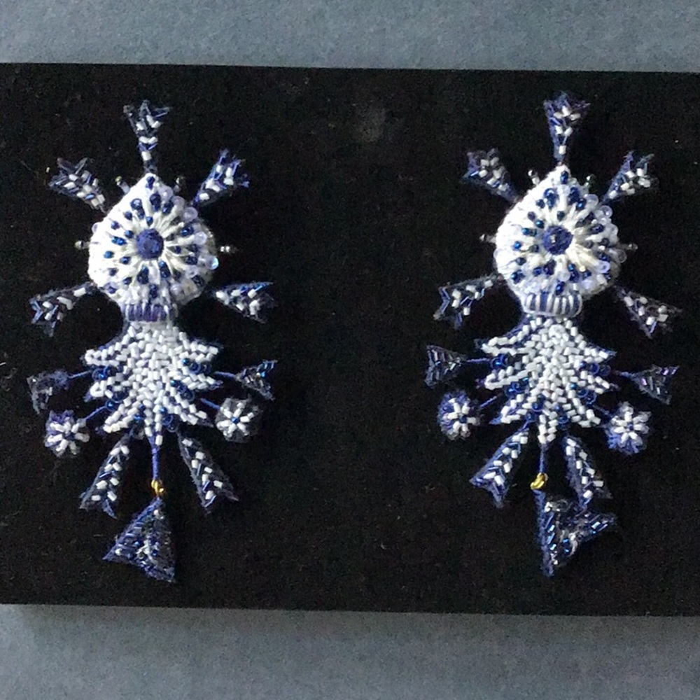 Blue Vow Heart Embellished Earrings